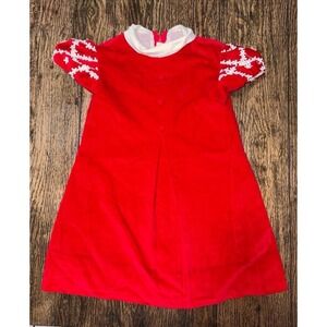 Vintage Elena velvet red toddler dress size 3
